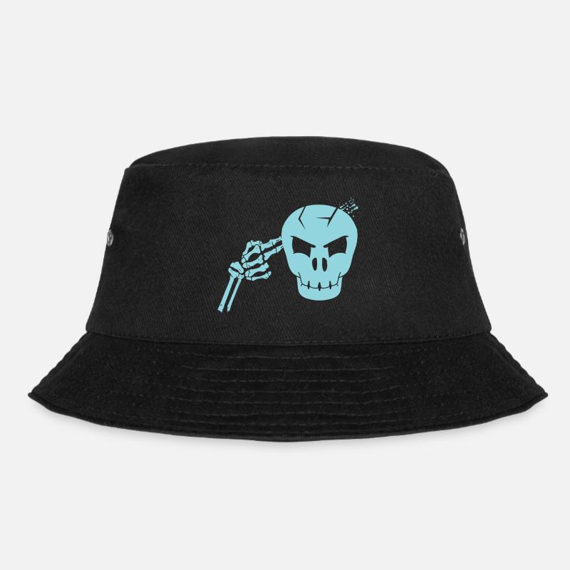 Totenkopf Kopfschuss - Bucket Hat - Schwarz