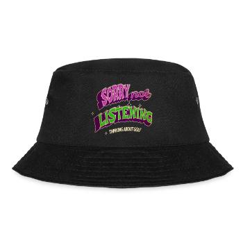 Happy Golf Course Golf Ball Golfgirl Statement - Bucket Hat - black - Front - Lela (165cm)