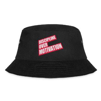 discipline over motivation Zitat - Bucket Hat - Schwarz - Vorne - Lela (165cm)
