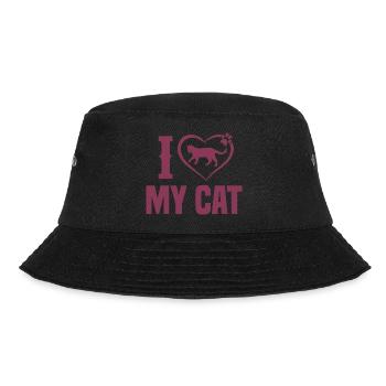 Katze Liebe Love Tier Geschenk Pet Cats Mom Tshirt - Bucket Hat - Schwarz - Vorne - Lela (165cm)
