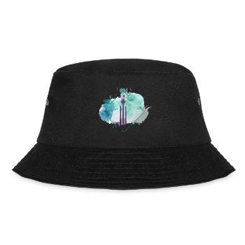 Düsseldorf Deutschland Stadt Skyline Splash Bunt - Bucket Hat - Schwarz - Vorne - Lela (165cm)