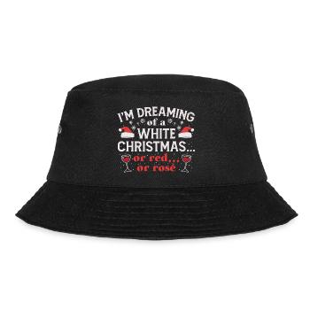 Frohe Weihnachten Weiße Weihnacht Weinglas Wein - Bucket Hat - Schwarz - Vorne - Lela (165cm)