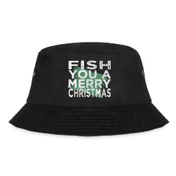 Fish Head Christmas Present Fishing - Bucket Hat - black - Front - Lela (165cm)
