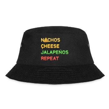 NACHOS Cheese Jalapenos repeat Design - Bucket Hat - black - Front - Lela (165cm)