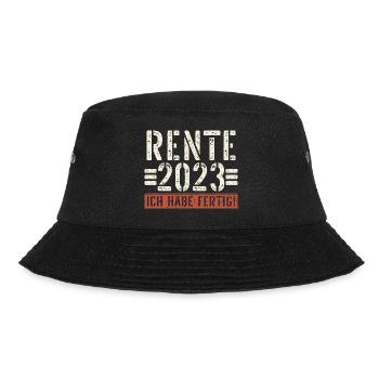 Rente 2023 Renter Spruch Ruhestand Geschenk - Bucket Hat - Schwarz - Vorne - Lela (165cm)