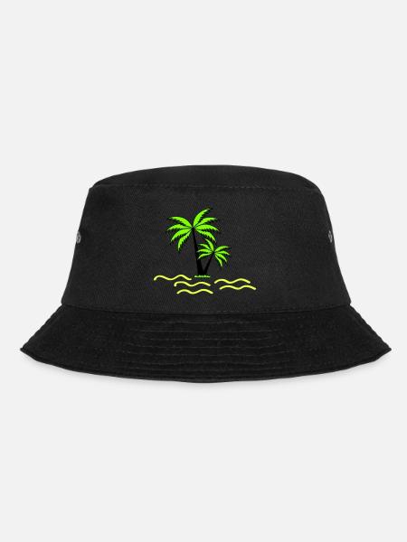Palmen - Bucket Hat - Schwarz