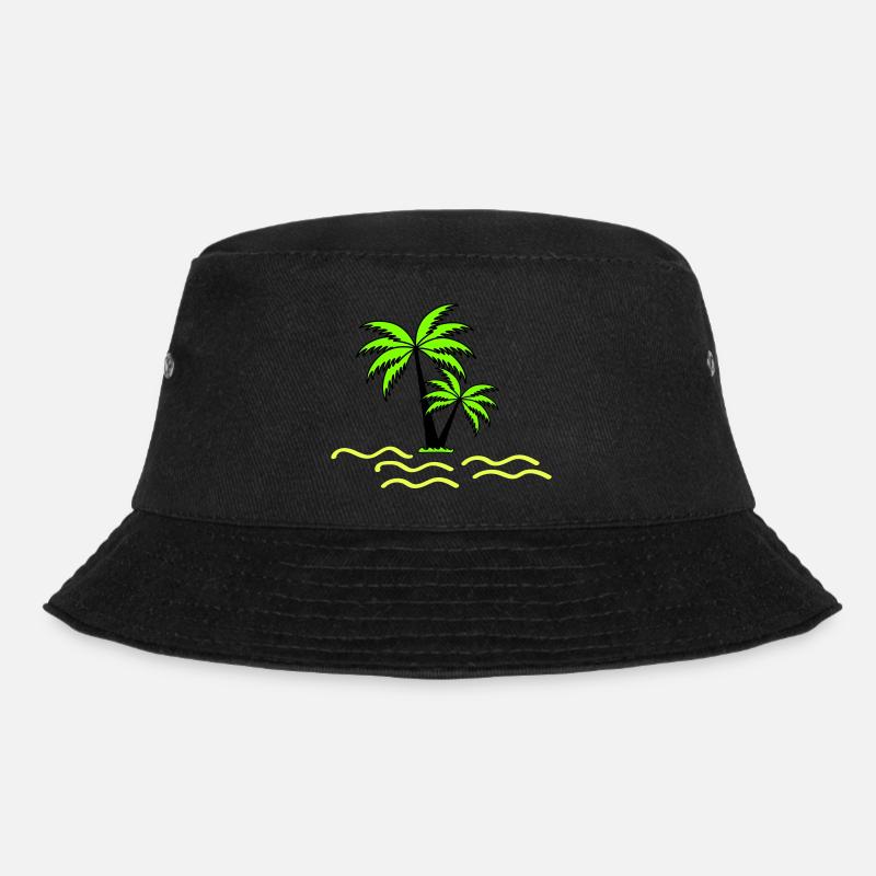 Palmen - Bucket Hat - Schwarz