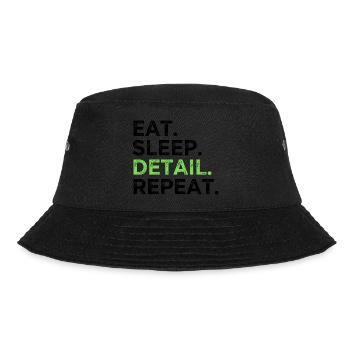 Essen Schlaf Detail Wiederholen - Bucket Hat - Schwarz - Vorne - Lela (165cm)