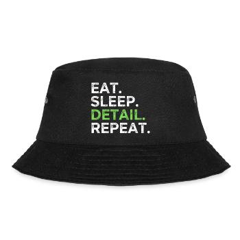 Essen Schlaf Detail Wiederholen - Bucket Hat - Schwarz - Vorne - Lela (165cm)