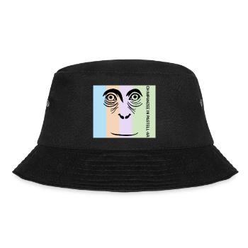 Chimpanzee in Pastell - Der intelligente Primat - Bucket Hat - Schwarz - Vorne - Lela (165cm)