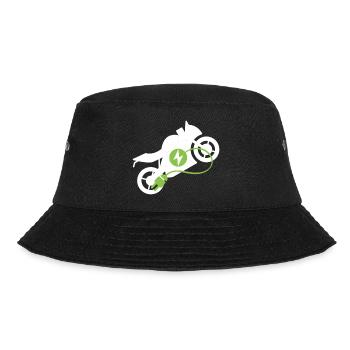  Elektrisches Motorrad Design - Bucket Hat - Schwarz - Vorne - Lela (165cm)