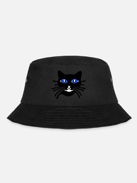 Katze cartoon (Farben personalisierbar) - Bucket Hat - Schwarz