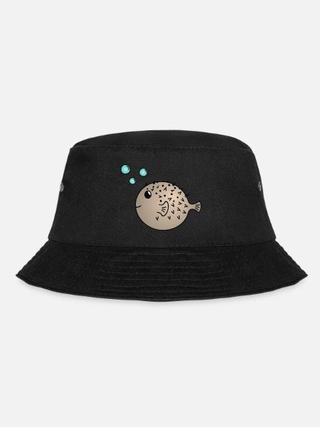 Kugelfisch - Bucket Hat - Schwarz