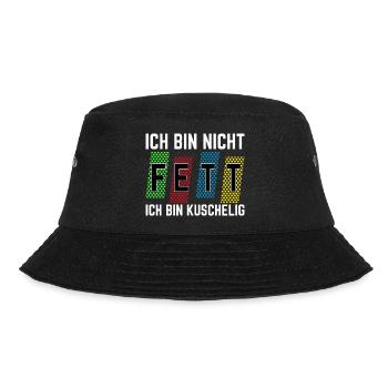 Ich bin nicht fett ich bin kuschelig - Bucket Hat - Schwarz - Vorne - Lela (165cm)