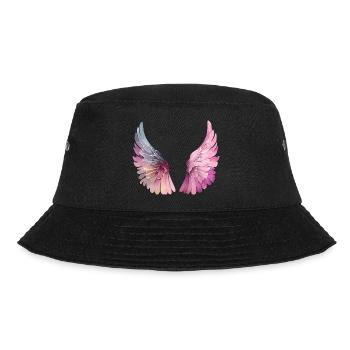 Pastel Watercolor Wings for Women - Bucket Hat - black - Front - Lela (165cm)
