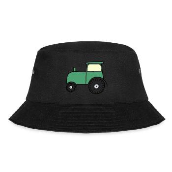 Gezeichneter Traktor - Bucket Hat - Schwarz - Vorne - Lela (165cm)