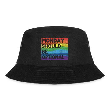 Monday should be optional Vintage Regenbogen - Bucket Hat - Schwarz - Vorne - Lela (165cm)