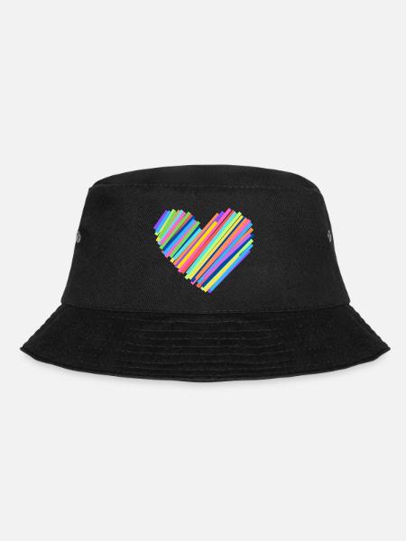 Bunter Herzschlag - Bucket Hat - Schwarz