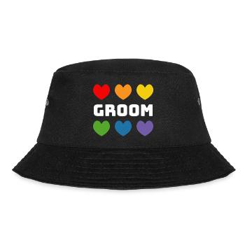 Regenbogenherzchen Groom weiss - Bucket Hat - Schwarz - Vorne - Lela (165cm)