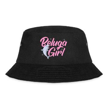 Beluga Wal Belugawal Walbeobachtung Delfin Delphin - Bucket Hat - Schwarz - Vorne - Lela (165cm)