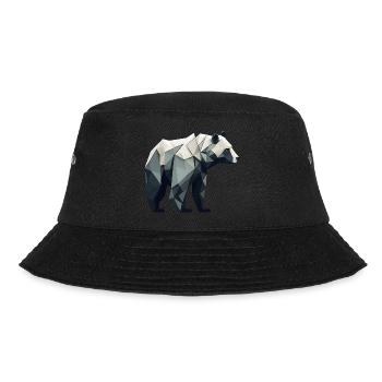 Minimalistischer Bär - Bucket Hat - Schwarz - Vorne - Lela (165cm)