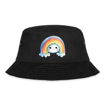 Rainbow Watercolor Drawing - Bucket Hat - black - Front - Lela (165cm)