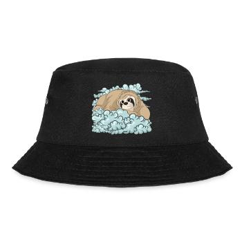 Lazy Zoo Animal Gift Cute Clouds Sloth - Bucket Hat - black - Front - Lela (165cm)