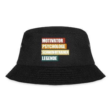 Lustige Schwimmtrainer Sprüche zum Geburtstag - Bucket Hat - Schwarz - Vorne - Lela (165cm)