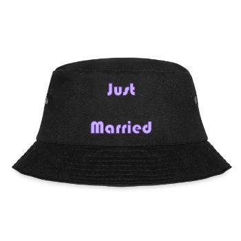 JUST MARRIED. bachelorette party. SAINT VALENTINE. COUPLE - Bucket Hat - black - Front - Lela (165cm)