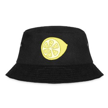 zitrone halbiert - Bucket Hat - Schwarz - Vorne - Lela (165cm)
