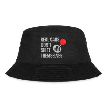 Echte Autos schalten nicht von selbst - Bucket Hat - Schwarz - Vorne - Lela (165cm)