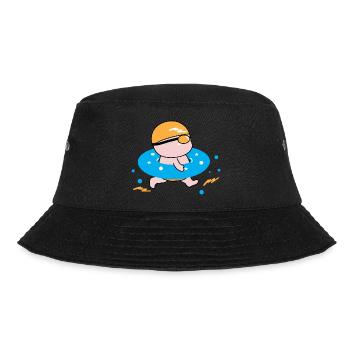 Glücklicher Junge genießt das Schwimmen - Bucket Hat - Schwarz - Vorne - Lela (165cm)