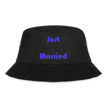 ICH HABE GERADE GEHEIRATET. Junggesellinnenabschied. HEILIGER VALENTINSTAG. PAAR. HERZ - Bucket Hat - Schwarz - Vorne - Lela (165cm)