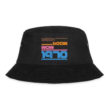 Year of birth Shirt Retro yes Boom Wow 1970 - Bucket Hat - black - Front - Lela (165cm)