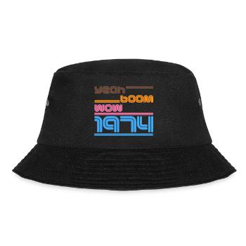Vintage 1974 Shirt Retro yes Boom Wow - Bucket Hat - black - Front - Lela (165cm)