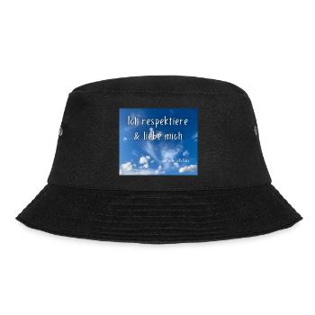 Ich respektiere & liebe mich - Bucket Hat - Schwarz - Vorne - Lela (165cm)