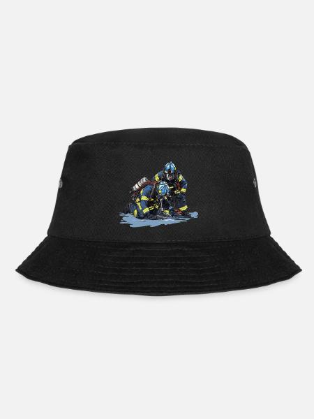 Feuerwehrmann in Aktion - Helden - Bucket Hat - Schwarz