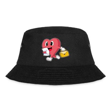 Herz Sekretärin Handtasche Büro - Bucket Hat - Schwarz - Vorne - Lela (165cm)