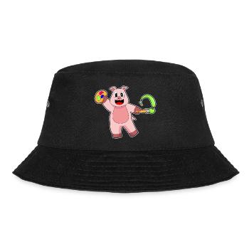 Schwein Maler Pinsel Malen - Bucket Hat - Schwarz - Vorne - Lela (165cm)