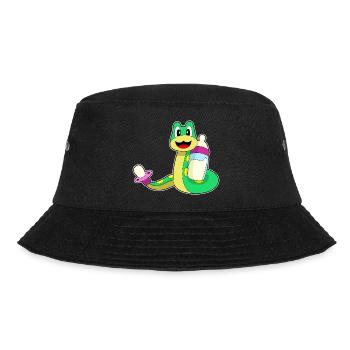 Schlange Babyflasche Milch - Bucket Hat - Schwarz - Vorne - Lela (165cm)