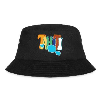 Beautiful souvenir gift idea map of the island Tahiti - Bucket Hat - black - Front - Lela (165cm)