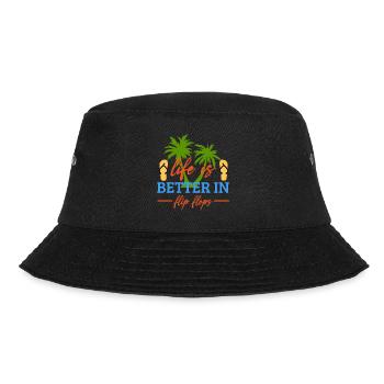 Life Is Better In Flip Flops, Vocation Quotes, - Bucket Hat - black - Front - Lela (165cm)