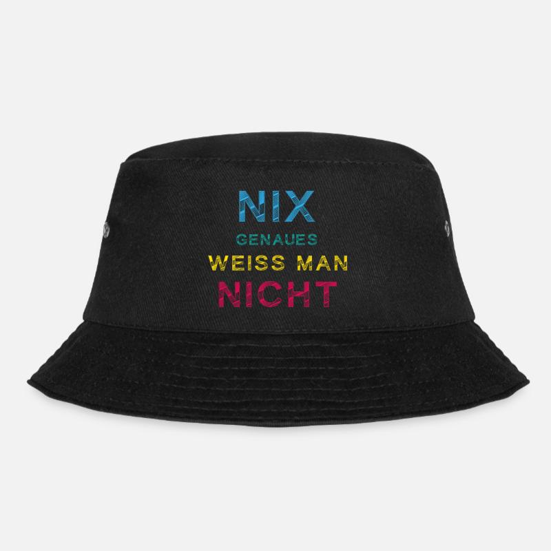 „Nix Genaues – Aber immerhin ein Shirt“ - Bucket Hat - Schwarz
