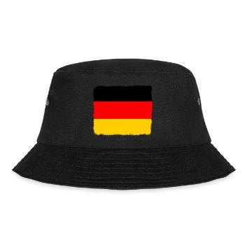 Deutschland Flagge Deutsche Fahne Used Look Heimat - Bucket Hat - Schwarz - Vorne - Lela (165cm)
