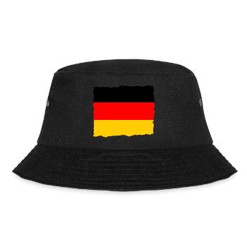Deutschland Flagge Deutsche Fahne Used Look Heimat - Bucket Hat - Schwarz - Vorne - Lela (165cm)