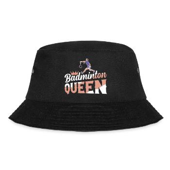Badminton Queen Woman Girl Player - Bucket Hat - Schwarz - Vorne - Lela (165cm)