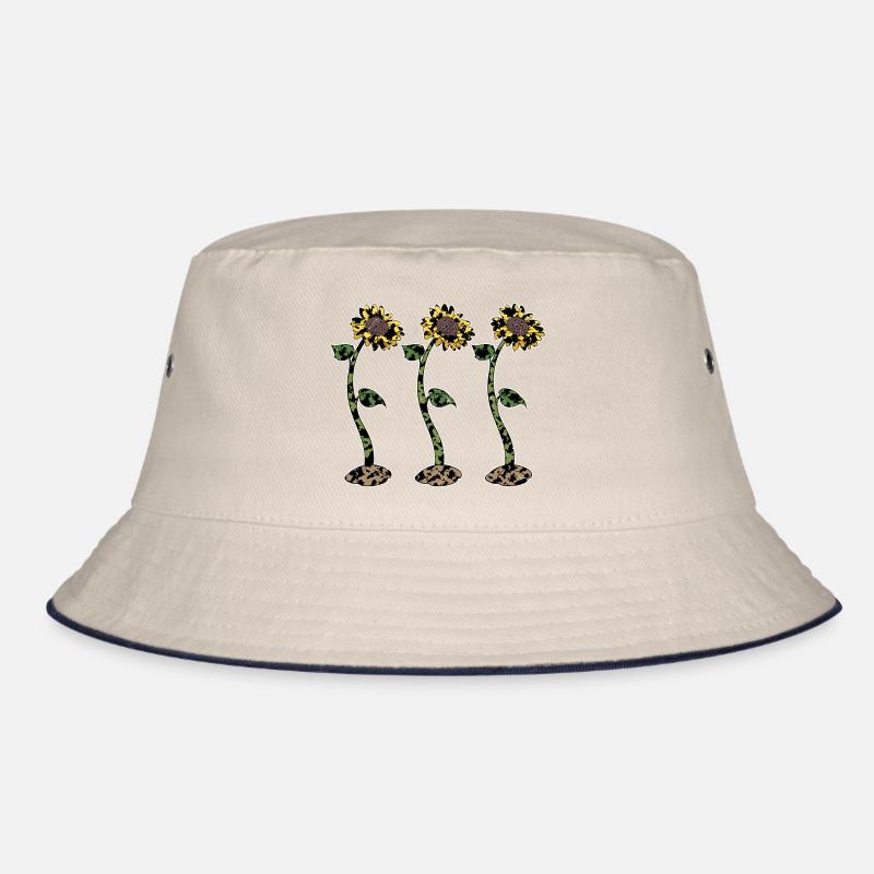 Kuh Muster Sonnenblumen Bauer Tier Geschenk Kuh Bucket Hat