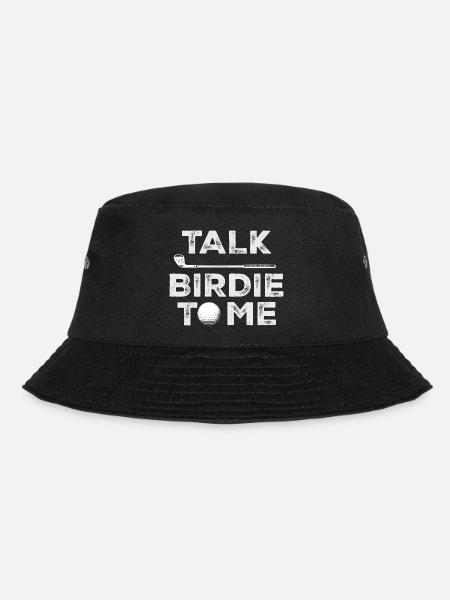 Talk Birdie To Me - Funny Golf Player Pun Golfer - Bucket Hat - black