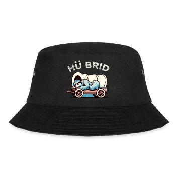 Hü Brid - Lustiges Hybrid Auto - Faultier - Bucket Hat - Schwarz - Vorne - Lela (165cm)