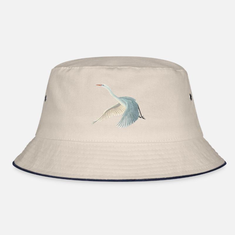 Silberreiher Illustration Bucket Hat